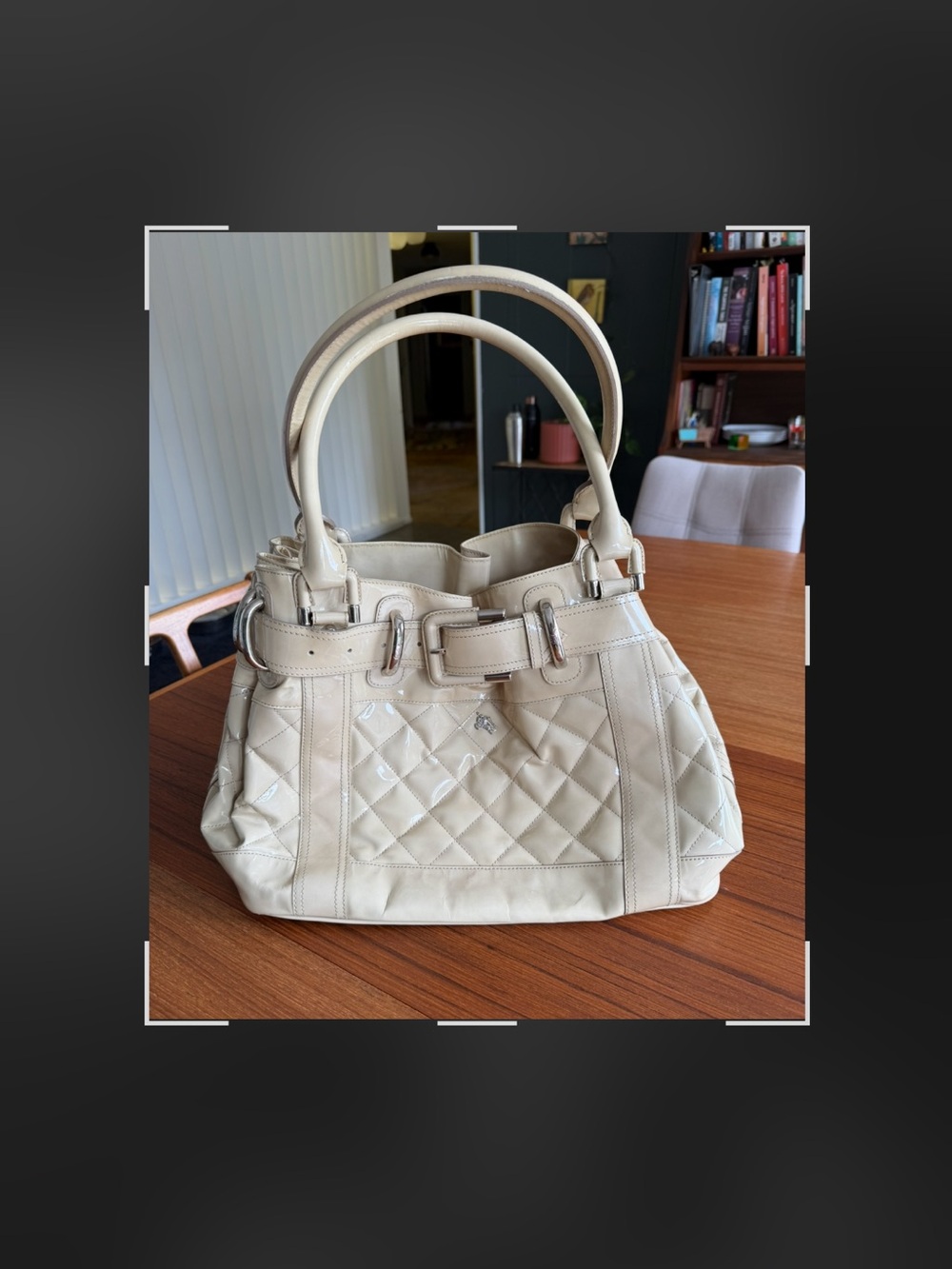 Burberry Classic Patent Leather Beaton Bag